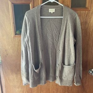 Shae x Anthropologie Wool Blend Cardigan Sweater in Tan / Brown Size Small P